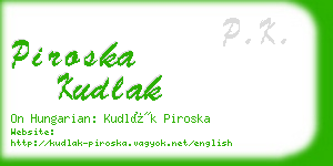 piroska kudlak business card